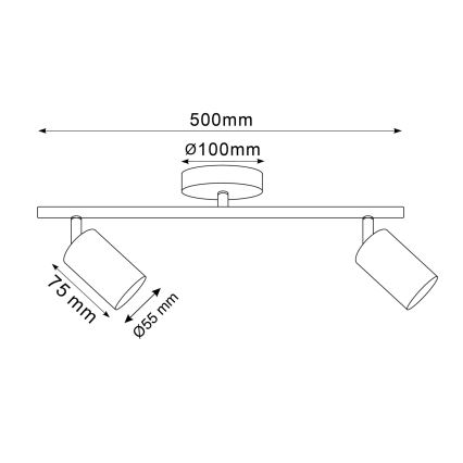 Spot LED RGBW dimmable GOLDI 2xGU10/6,5W/230V 2700-6500K Wi-Fi doré