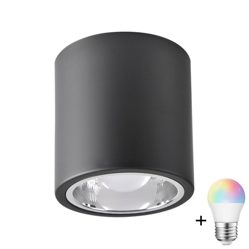 Spot LED RGBW dimmable JUPITER 1xE27/6,5W/230V 2700-6500K Wi-Fi Ø 13 cm noir