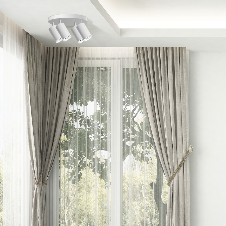 Spot LED RGBW dimmable pour salle de bains TURYN 4x GU10 / 4,8W / 230V / 3000K / IP44 blanc + télécommande