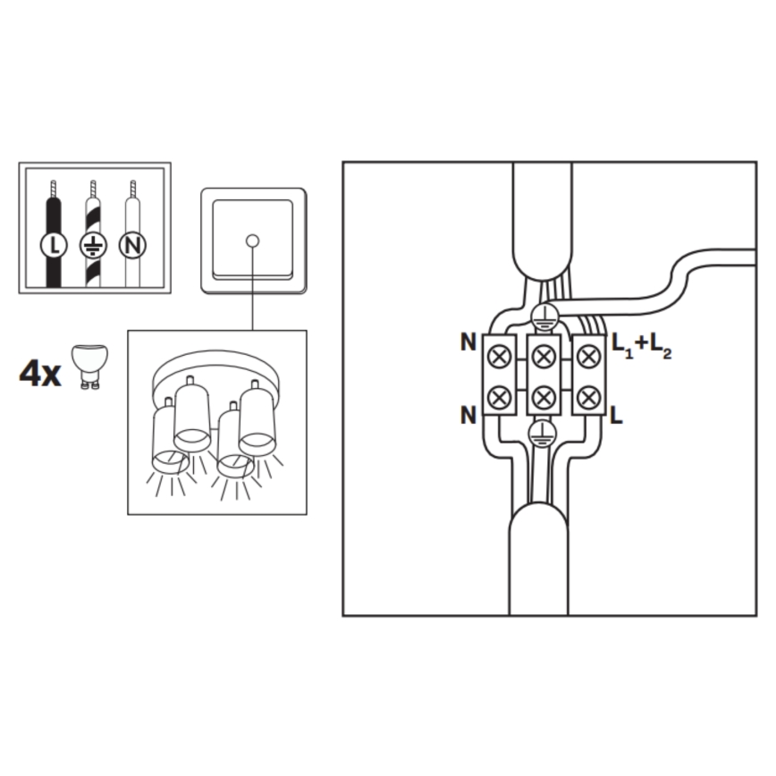 Spot LED RGBW dimmable pour salle de bains TURYN 4xGU10/6,5W/230V 2700-6500K Wi-Fi IP44 blanc