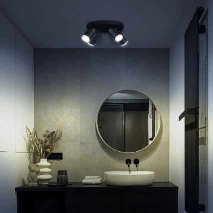 Spot LED RGBW dimmable pour salle de bains TURYN 4xGU10/6,5W/230V 2700-6500K Wi-Fi IP44 noir