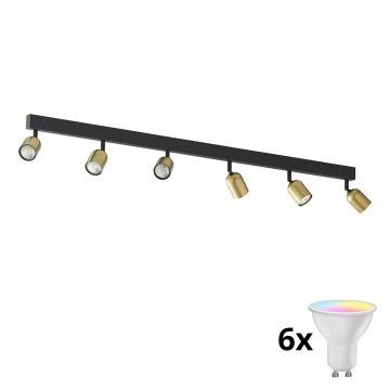 Spot LED RGBW dimmable TOP 6xGU10/6,5W/230V 2700-6500K doré/noir