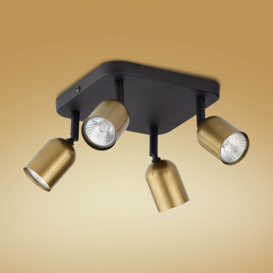 Spot LED TOP 4xGU10/10W/230V doré/noir