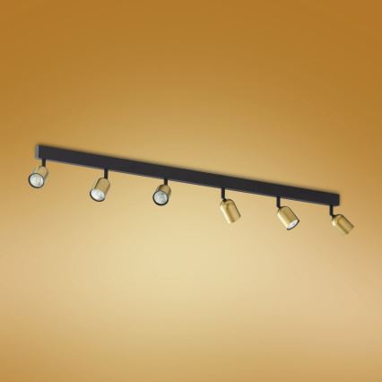 Spot LED TOP 6x GU10/10W/230V doré/noir