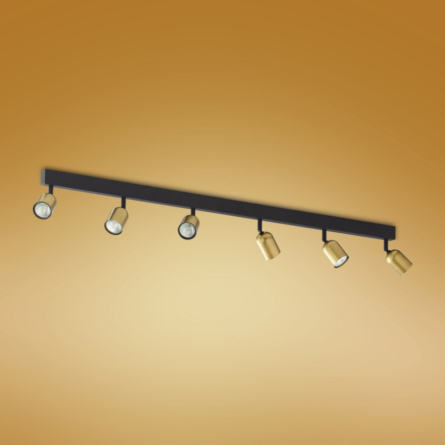 Spot LED TOP 6x GU10/10W/230V doré/noir