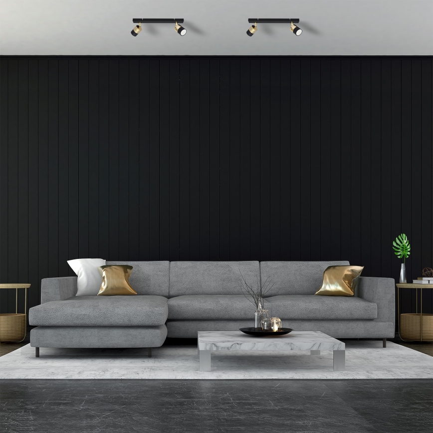 Spot LED TUBSSON 2xGU10/4,8W/230V noir/doré