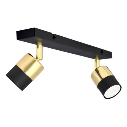 Spot LED TUBSSON 2xGU10/4,8W/230V noir/doré