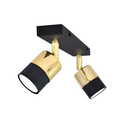 Spot LED TUBSSON 2xGU10/4,8W/230V noir/doré