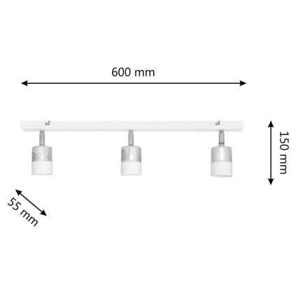 Spot LED TUBSSON 3xGU10/4,8W/230V blanc/chrome brillant