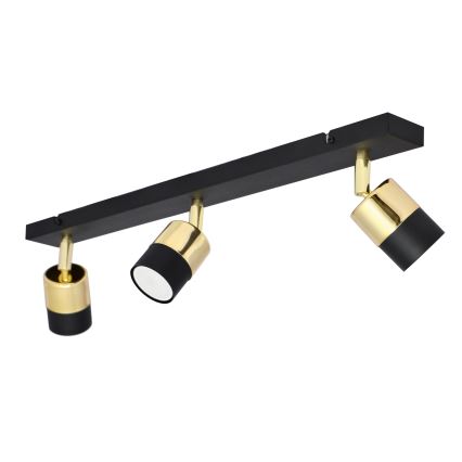 Spot LED TUBSSON 3xGU10/4,8W/230V noir/doré