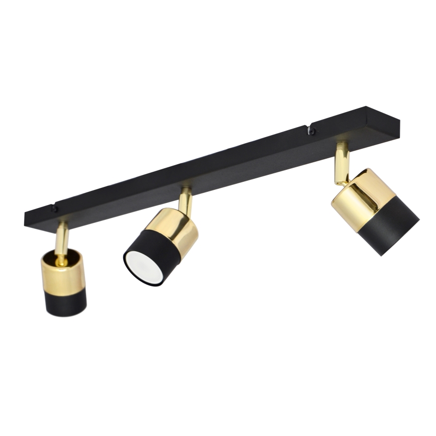 Spot LED TUBSSON 3xGU10/4,8W/230V noir/doré