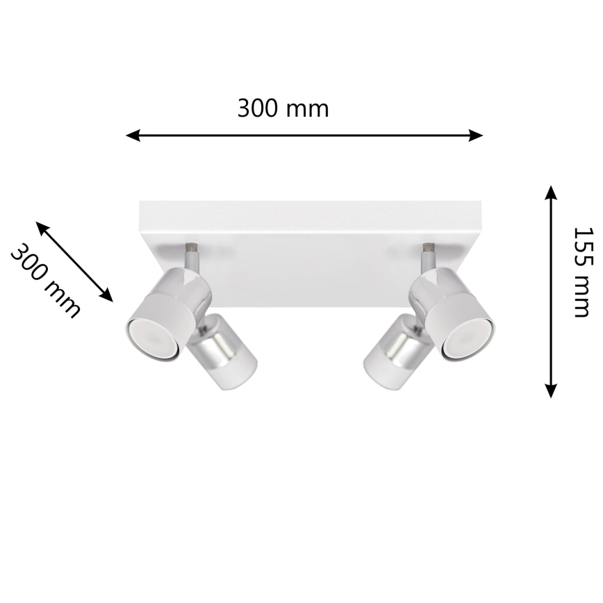 Spot LED TUBSSON 4xGU10/4,8W/230V blanc/chrome brillant