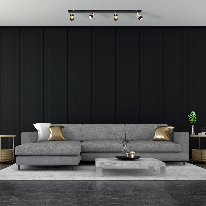 Spot LED TUBSSON 4xGU10/4,8W/230V noir/doré