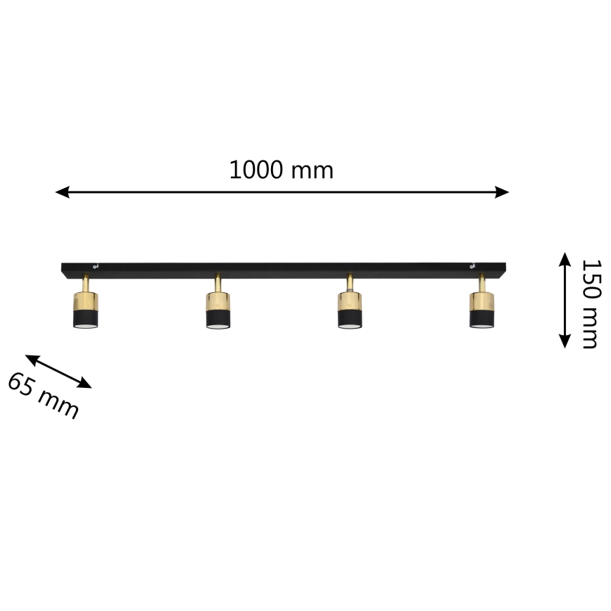 Spot LED TUBSSON 4xGU10/4,8W/230V noir/doré