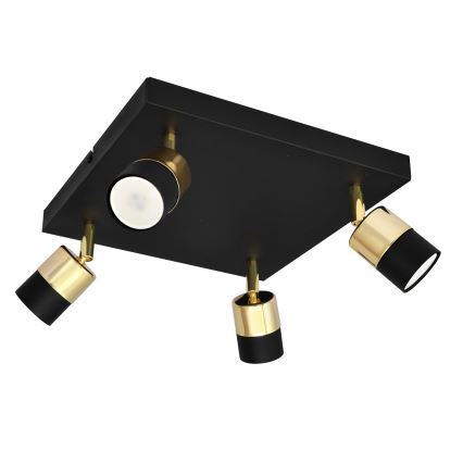 Spot LED TUBSSON 4xGU10/4,8W/230V noir/doré