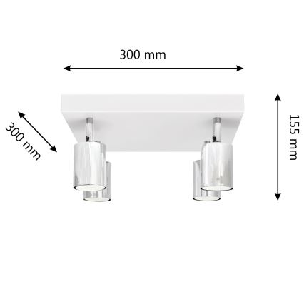 Spot LED TUNE 4xGU10/4,8W/230V chrome mat/blanc