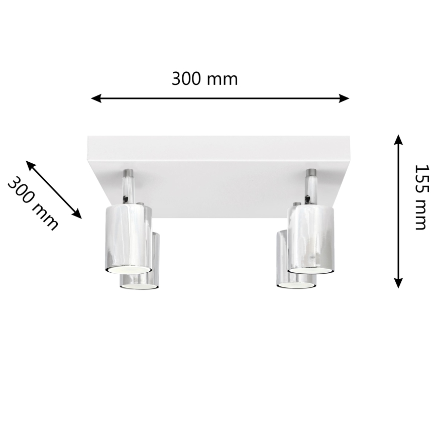 Spot LED TUNE 4xGU10/4,8W/230V chrome mat/blanc