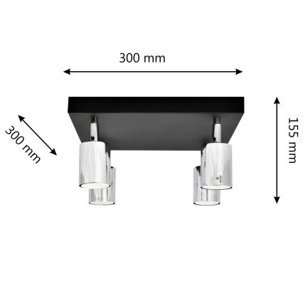 Spot LED TUNE 4xGU10/4,8W/230V chrome mat/noir