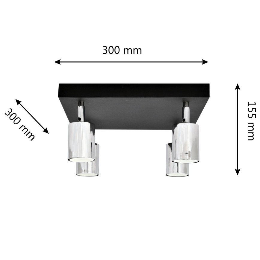 Spot LED TUNE 4xGU10/4,8W/230V chrome mat/noir