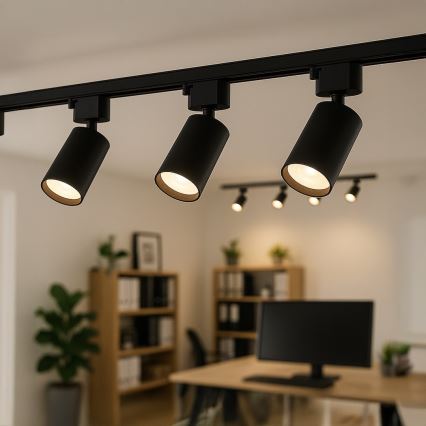 Spot-Leuchte für 1-phasiges Schienensystem TIGER 1xGU10/10W/230V schwarz