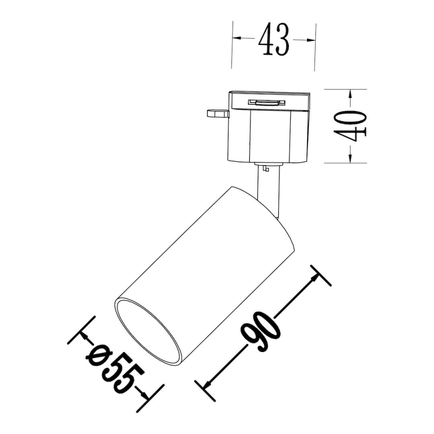 Spot-Leuchte für 1-phasiges Schienensystem TIGER 1xGU10/10W/230V schwarz