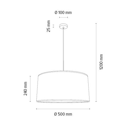 Suspension sur câble BENITA 1xE27/40W/230V marron/chêne