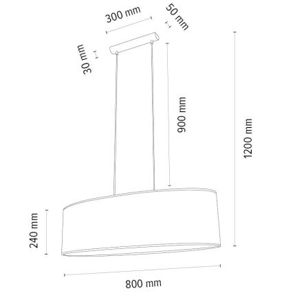 Suspension filaire MERCEDES 2xE27/40W/230V marron/chêne