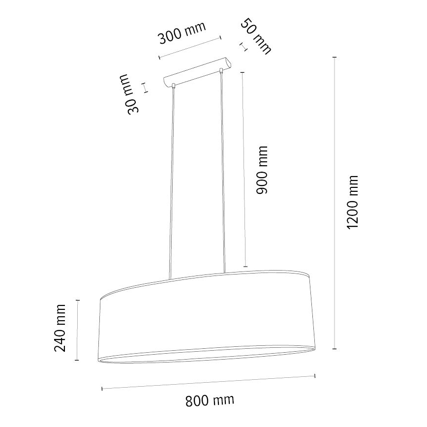 Suspension filaire MERCEDES 2xE27/40W/230V marron/chêne