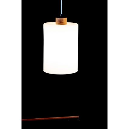 Lampadario a sospensione con filo ZEFIR 3xE27/60W/230V quercia