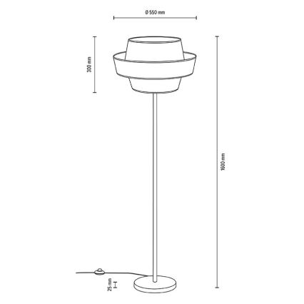Lampada da terra PRETO GOLD 1xE27/60W/230V