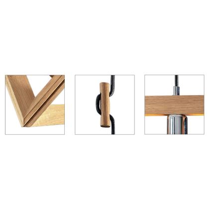 Pendelleuchte an Kabel TRIGONON 1xE27/60W/230V matt Eiche