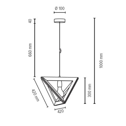 Hängeleuchte TRIGONON 1xE27/60W/230V Buche