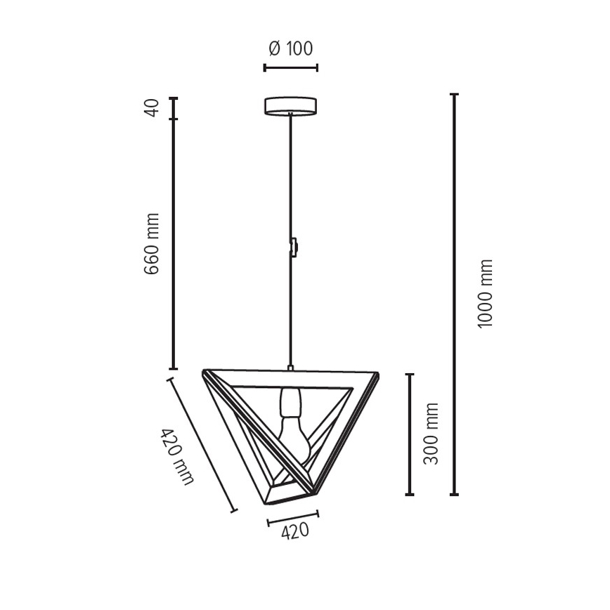 Hängeleuchte TRIGONON 1xE27/60W/230V Buche