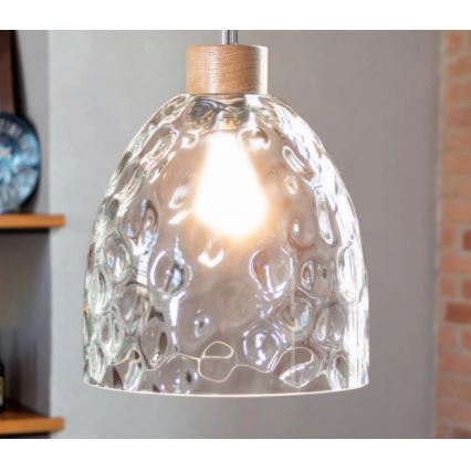 Lampadario a sospensione con filo ALESSANDRO 1xE27/60W/230V quercia