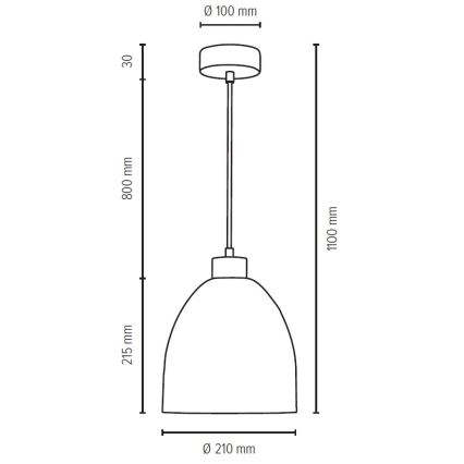 Lampadario a sospensione con filo ALESSANDRO 1xE27/60W/230V quercia