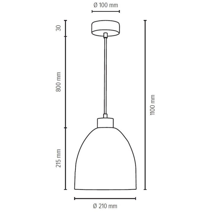 Lampadario a sospensione con filo ALESSANDRO 1xE27/60W/230V quercia