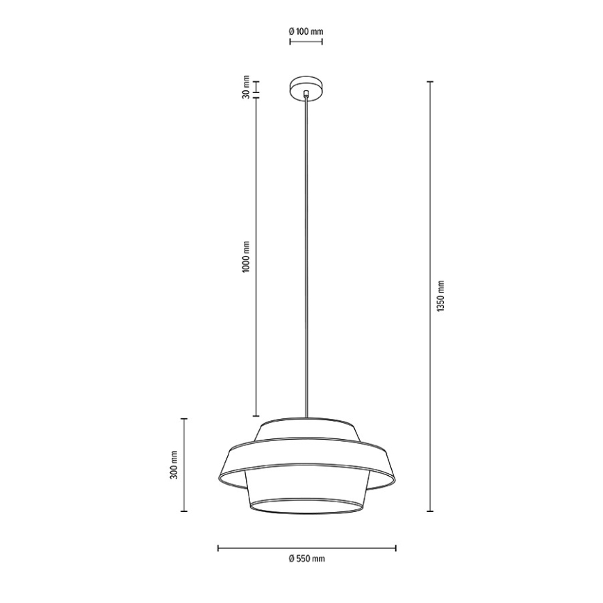 Lampadario a cavo PRETO GOLD 1xE27/60W/230V