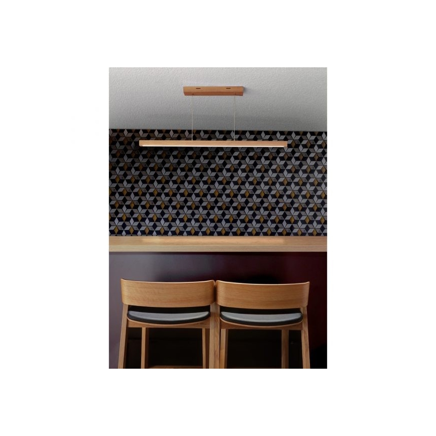 Dimmbare LED-Pendelleuchte an Stahlseil SMAL LED/18W/230V Eiche