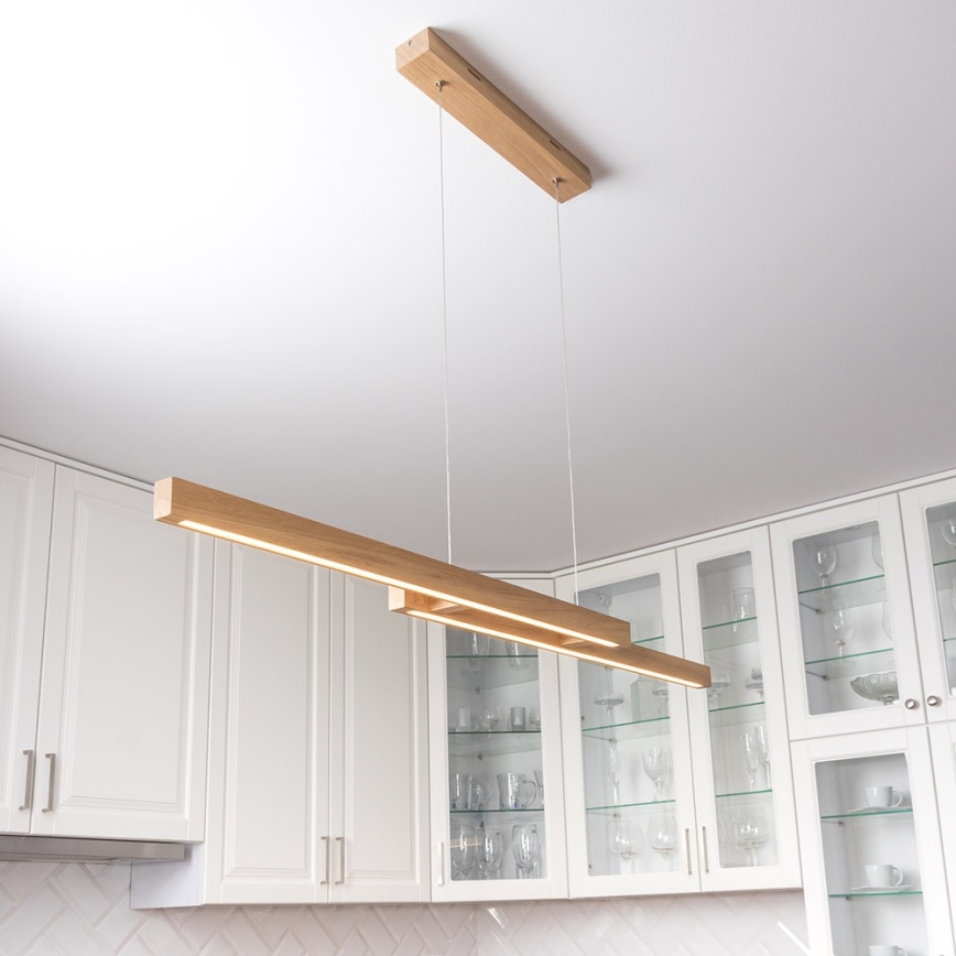Suspension LED dimmable sur câble SMAL 2xLED/22,5W/230V 2700/4000/6500K chêne