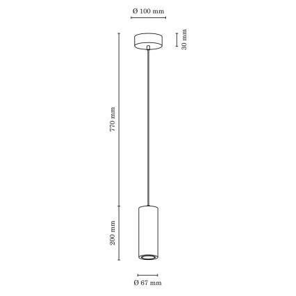 Lampadario LED a sospensione con filo PIPE 1xGU10/5W/230V quercia opaco