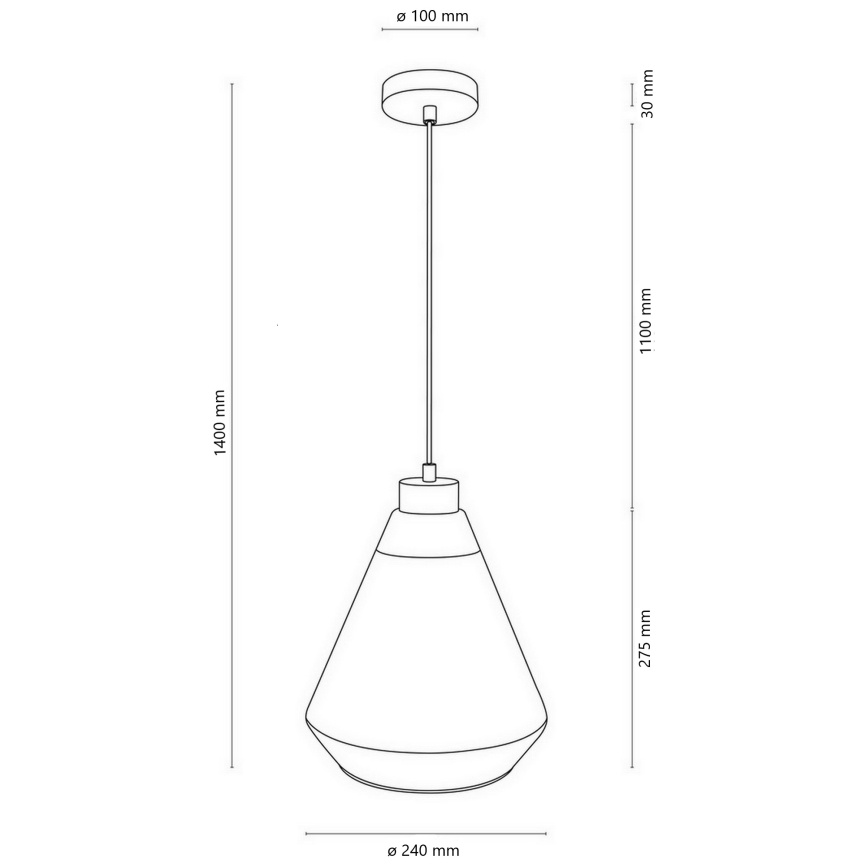 Lampadario su filo 1xE27/60W/230V - certificato FSC