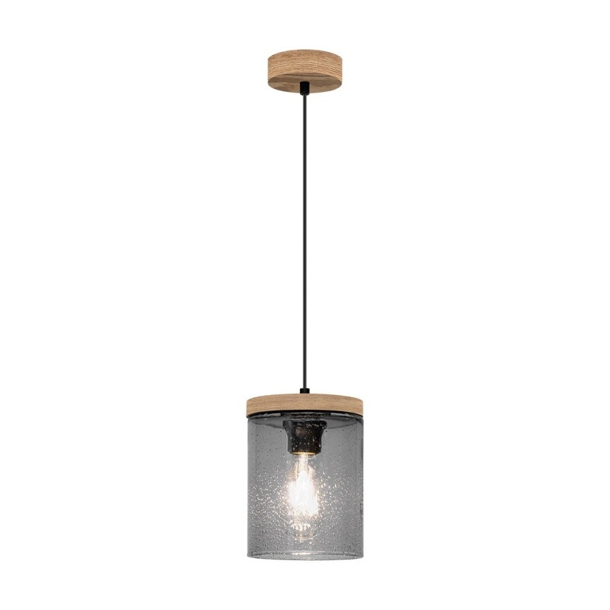 Lampadario a sospensione con filo MONSUN 1xE27/60W/230V pino