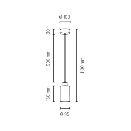 Lampadario a sospensione con filo BOSCO 1xE27/60W/230V Betulla
