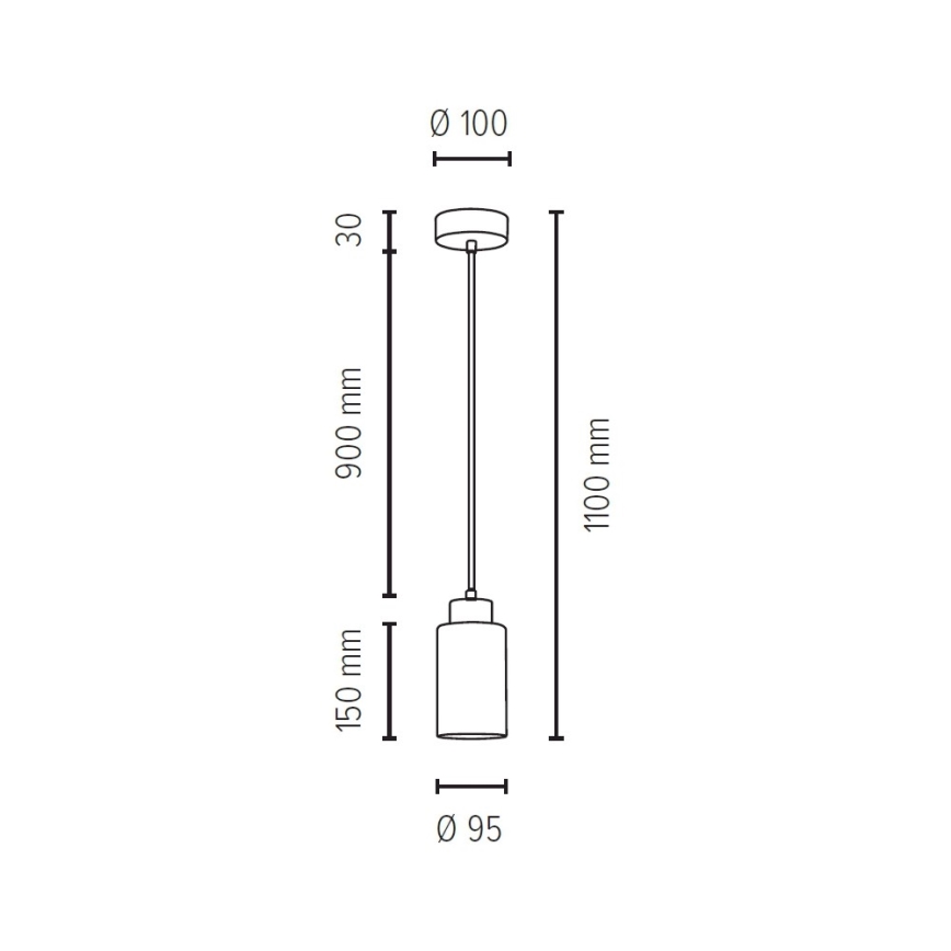 Lampadario a sospensione con filo BOSCO 1xE27/60W/230V Betulla