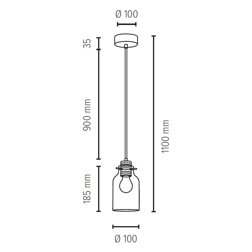 Lampadario a sospensione con filo ALESSANDRO 1xE27/60W/230V quercia