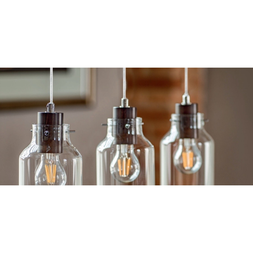 Lampadario a sospensione con filo ALESSANDRO 1xE27/60W/230V faggio