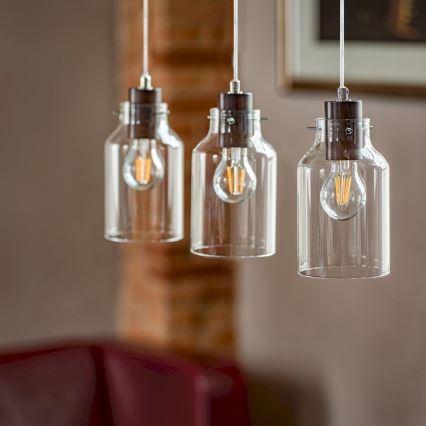 Lampadario a sospensione con filo ALESSANDRO 1xE27/60W/230V faggio