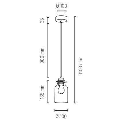 Lampadario a sospensione con filo ALESSANDRO 1xE27/60W/230V faggio