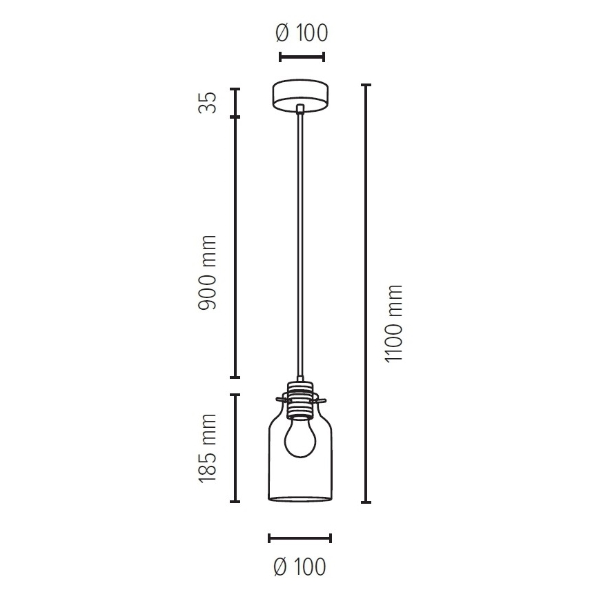 Lampadario a sospensione con filo ALESSANDRO 1xE27/60W/230V faggio