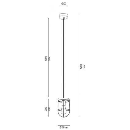 Lampadario a sospensione con filo NETUNO 1xE27/60W/230V quercia